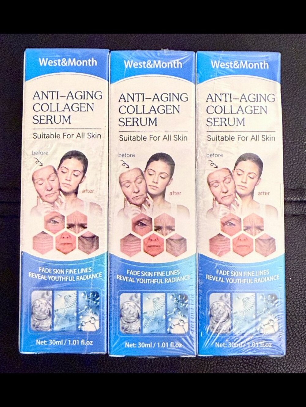 Anti-Aging Collagen Serum~ 3 Unopened Packages~ 1.01 fl oz each